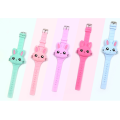 Hot Selling Cute Cartoon Bunny Design Dial Led  Watch Comfortable StrapBoys  Girls   Digital Watch